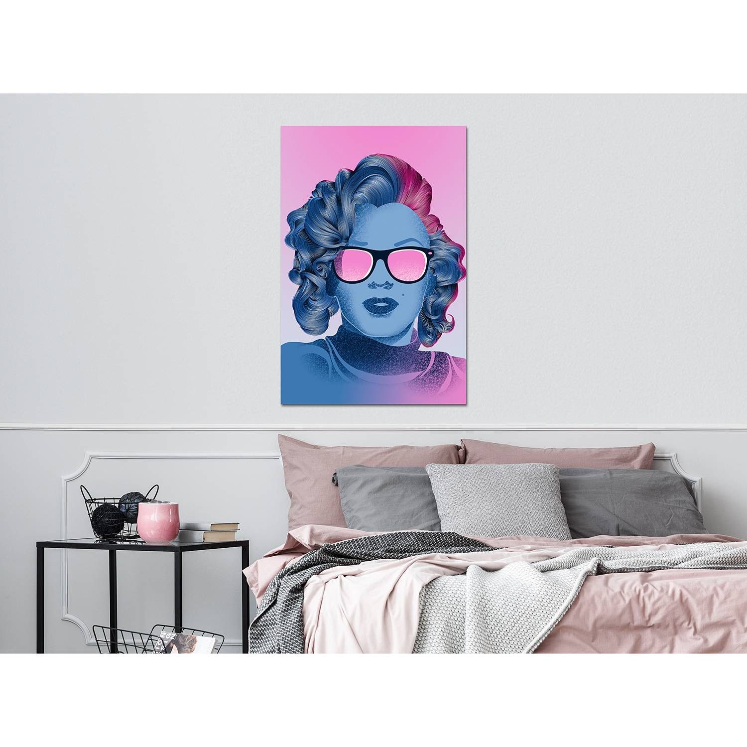 home24 Norma Jeane abstracte wanddecoratie roze 40 x 60 cm