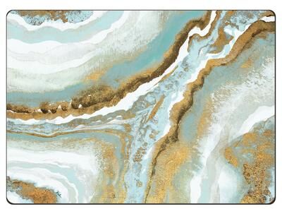 Cala Home Hardboard Placemats - Teal Agate - Set of 4 - 15.5x11.25x.216
