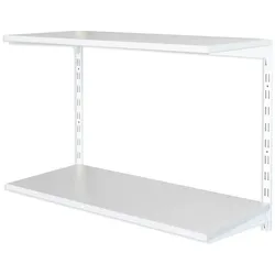 Biedrax Wandregal - Grundregal 50 x 40 x 50 cm, Farbe weiss - 2 Fachboden grau