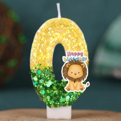 Inspired Living Forest Animal Lion Number Birthday Candle For Kids Cake Decoration