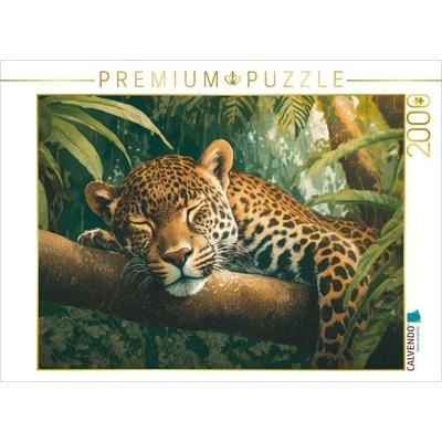 CALVENDO Puzzle Der Jaguar verdaut sein Mittagessen | 2000 Teile Lege-Größe 90x67cm Foto-Puzzle für glückliche Stunden