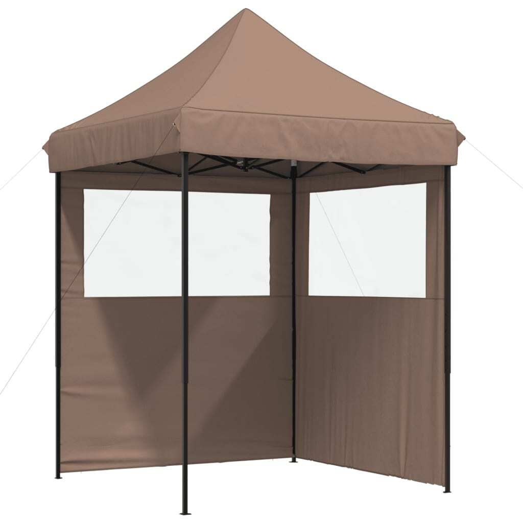 Syfax Partytent inklapbaar pop-up met 2 zijwanden bruin
