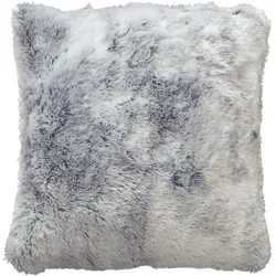 Douceur D'intérieur, Dekokissen, 2er-Set Flauschiges Dekokissen 45 x 45 cm, grau (45 x 45 cm)