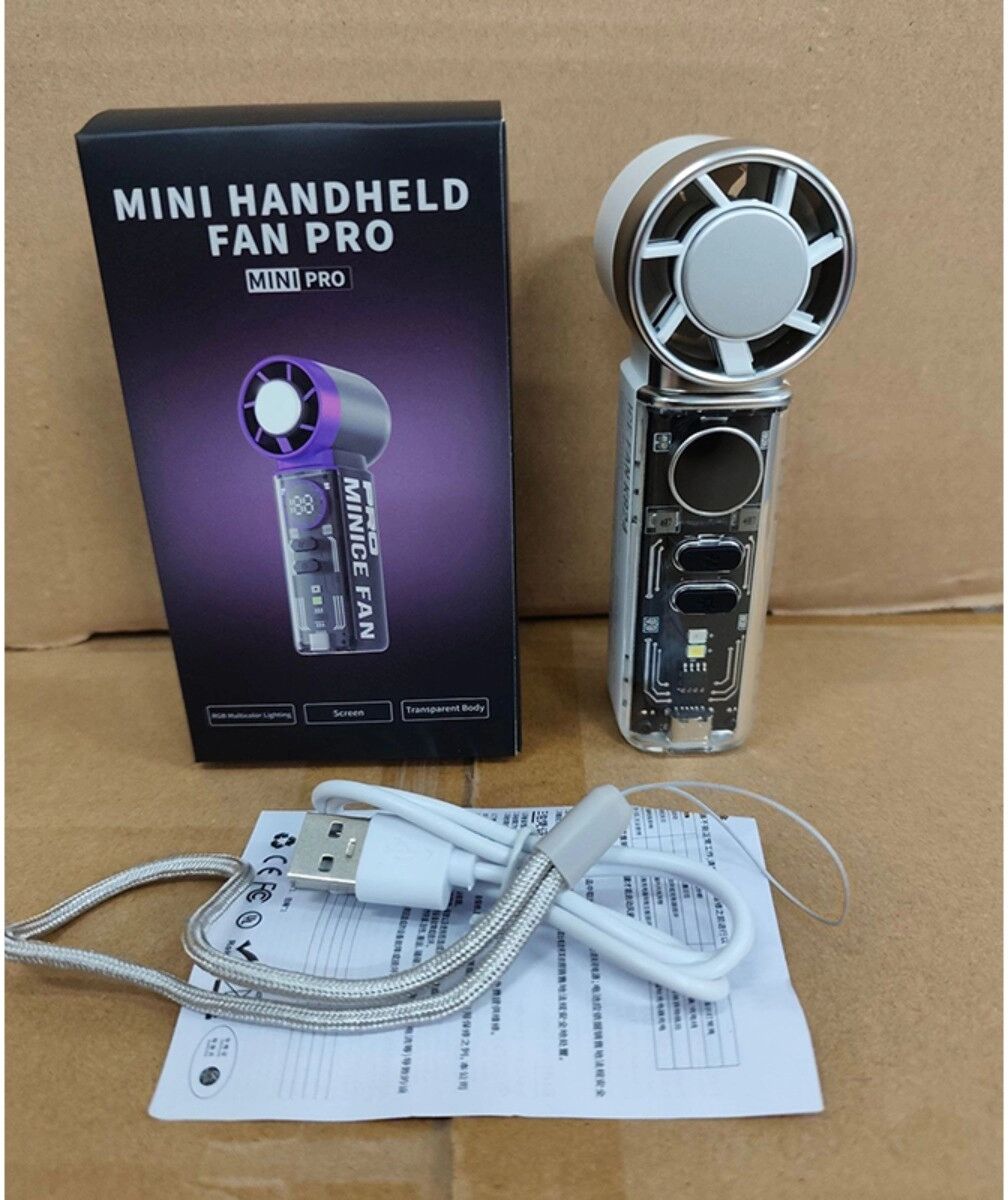 INF Mecha Mini Handventilator Ice-Cooling Edition – Halbleiterkühlung, 199-stufige Geschwindigkeitsregelung, USB-C Weiß