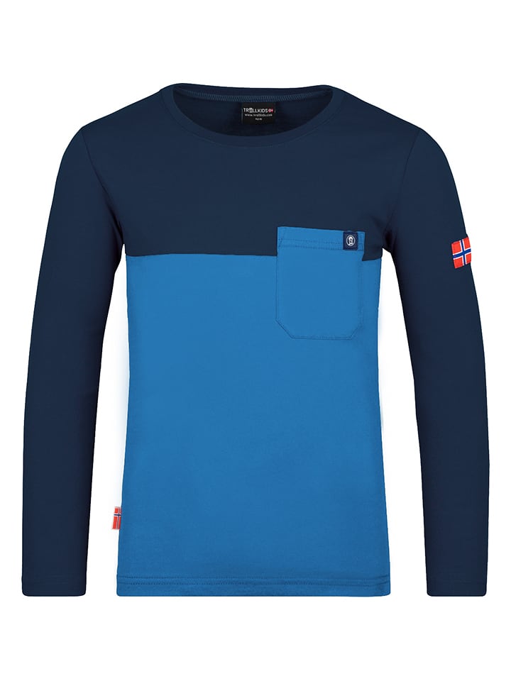 Trollkids Funktionsshirt "Bergen" in Blau/ Dunkelblau - 92