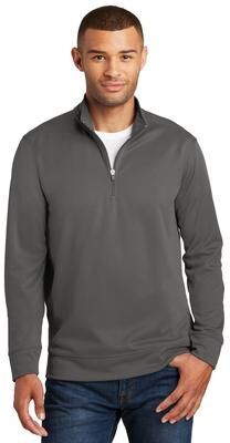 Port & Company PC590Q Performance Fleece 1/4-Zip Pullover Sweatshirt in Charcoal size 2XL   Polyester