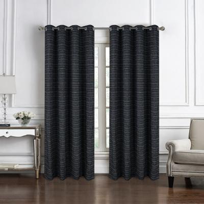 RT Designer Collection "Kensington Striped Texture Window Curtain Panel 84"" or 95"""