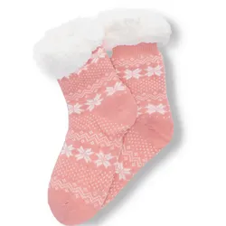 Antonio Kuschelige Hüttensocken im Norweger Design Gr. 35-42 - Rosa