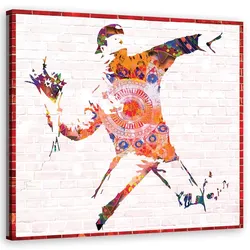 WANDBILD banksy blumenwerfer