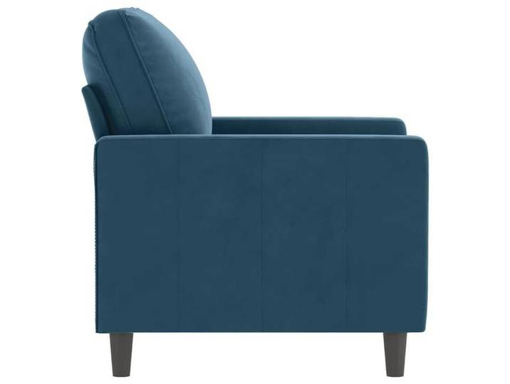 Solde août Fauteuil 78x77x80 cm - Chaise de canapé Bleu 60 cm Velours 99229197