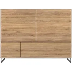 KOMMODE AZIR 160/120/45cm mit Schubladen 5 Türen Eichefarben