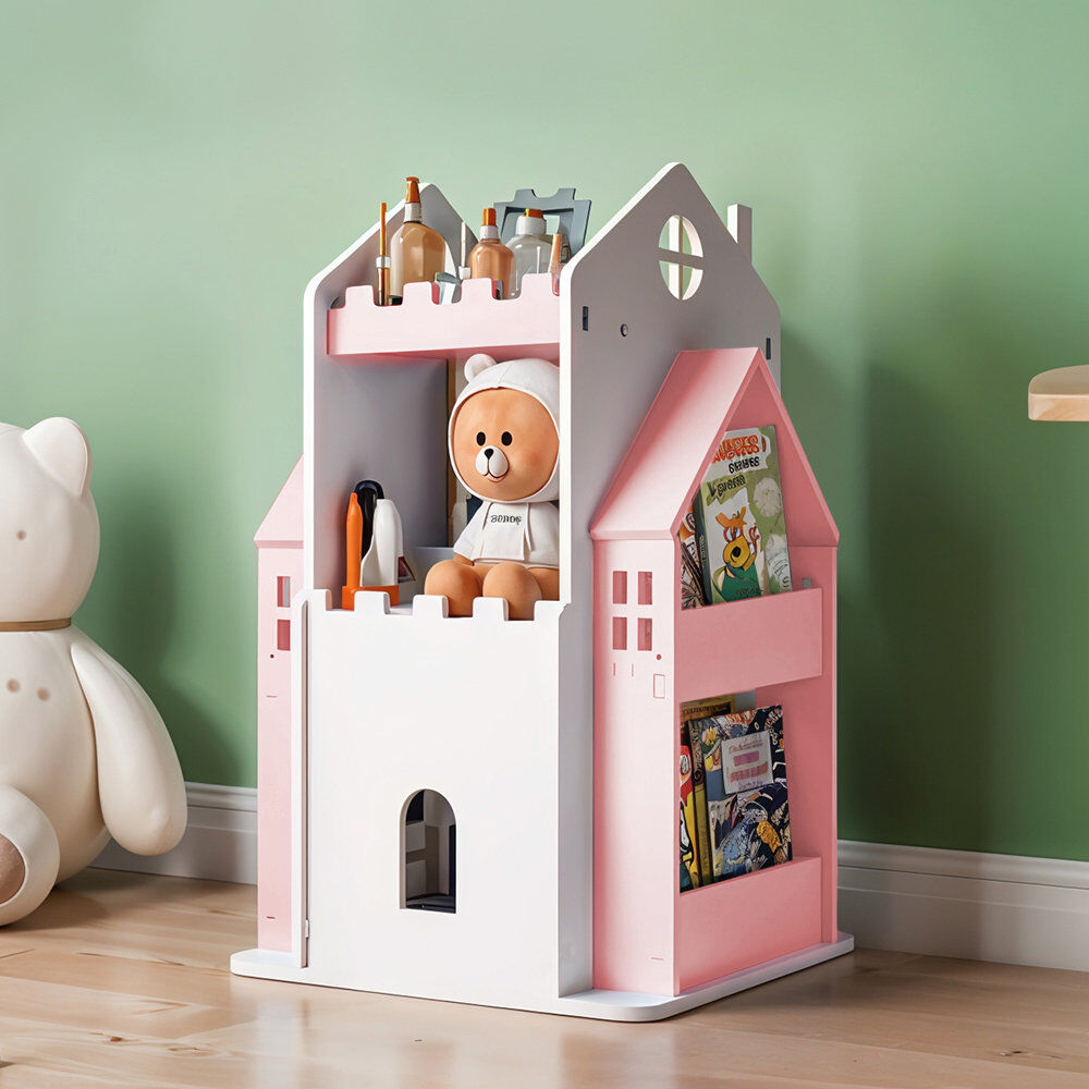 Harriet Bee 45 cm W Floating Shelf Bookcase White/Pink (3 Shelves) 75cm. H x 45cm. W x 45cm. D