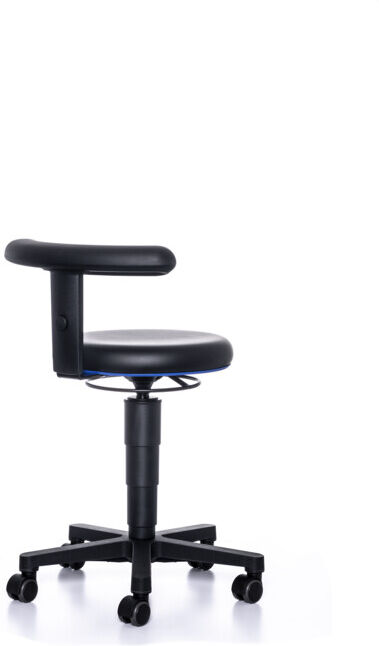 Bimos Tabouret Allround avec roulettes Skintec noir Hauteur d’assise 450-650 mm Support flexible (9463-4000-3277-1F)