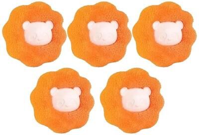 Uplifted Finds Reusable Laundry Pet Hair Remover Ball Fleet yellow 5 Pcs