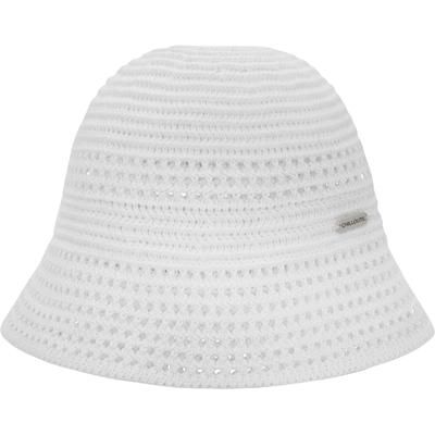 Fischerhut CHILLOUTS "Bloom Hat", Damen, Gr. XS, weiß, Baumwollmischung, Hüte, Gehäkelter Glockenhut für den modernen Boho-Look