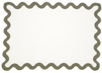 Saro Lifestyle "100% Linen Eco Scallop Border Placemat (Set of 4) - 13""x19"""