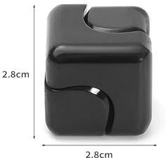 Inspired Living Metal Cube Fidget Gyroscope Silent Bearing Spinner For Stress Relief & Focus black