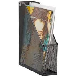 relaxdays Stehsammler »Mesh« A4 / C4 schwarz, 7.2x31.5x25 cm