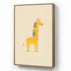 WANDLEUCHTE MIT AKKU Giraffe - Regenbogenmähne - Beige Farbwechsel 70x100 cm Wandlampe
