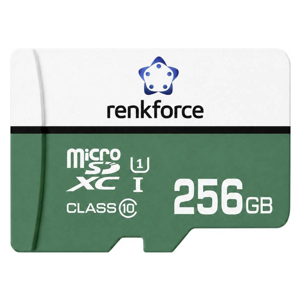 Renkforce RF-mSDC-256GB microSD-Karte 256 GB Class 10, UHS-Class 1, UHS-I inkl. (256 GB, microSDXC, U1, UHS-I) (RF-7578368)