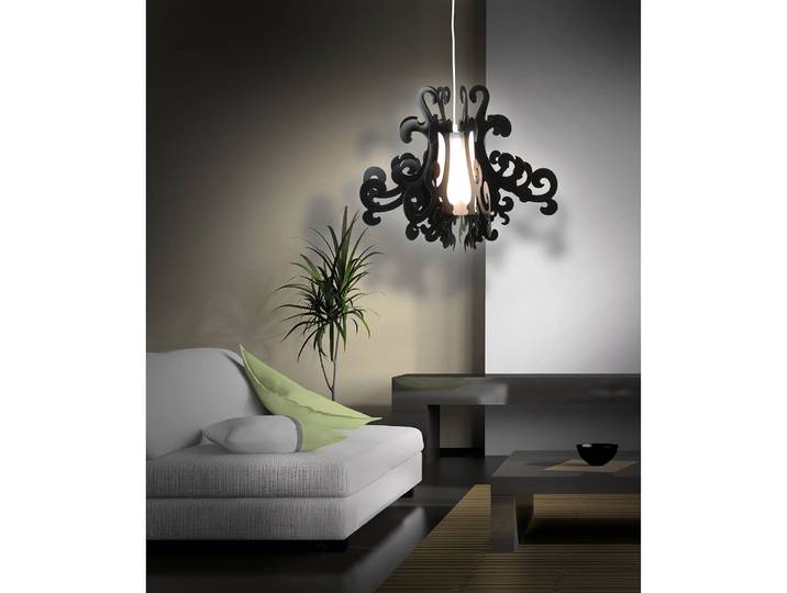 Kronleuchter Youngtown Ø 55cm Schwarz Kunststoff E27