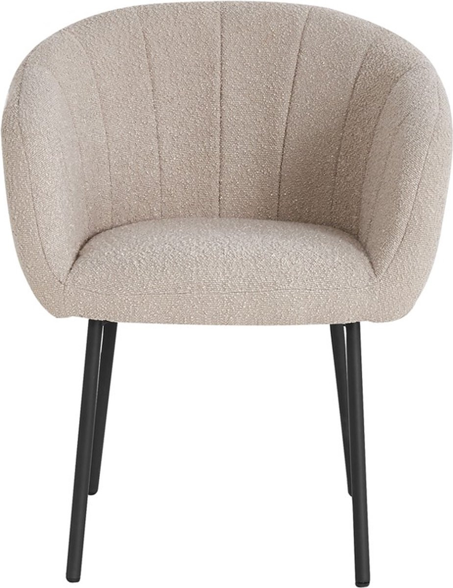 Interiax Eetkamerstoel Alina Bouclé Beige