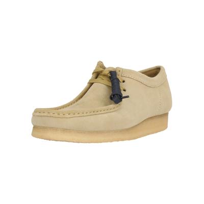 Schnürschuh CLARKS "Wallabee Maple", Herren, Gr. 39,5, Leder, beige, Schuhe Schnürschuh, mit unnachahmlicher Kreppsohle
