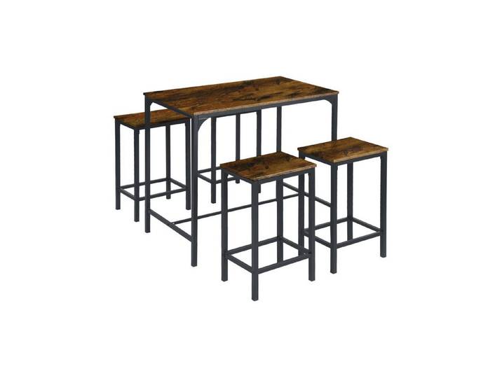 LuxusKollektion Bargruppe Bar-Set 4 Stühle geflammt 100x60x90cm