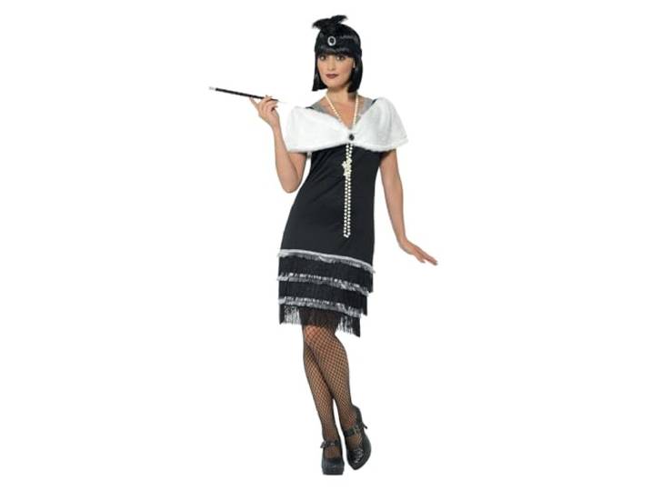 Smiffys Flapper Costume, Black