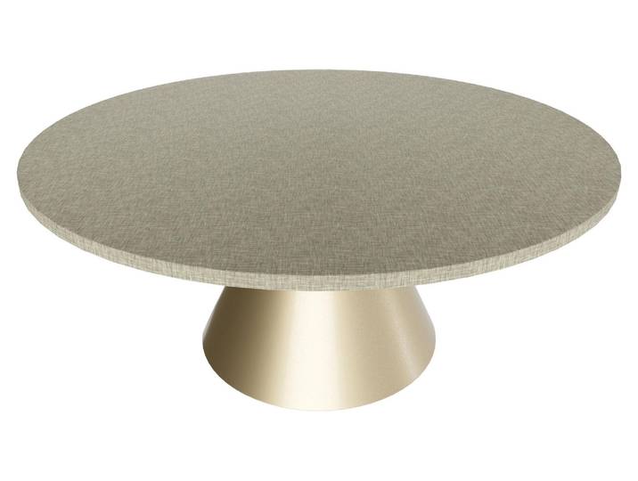Artù Brass - Table de salle à manger ronde ⌀ 120 cm en bois stratifié avec base conique en métal-Gris texturé
