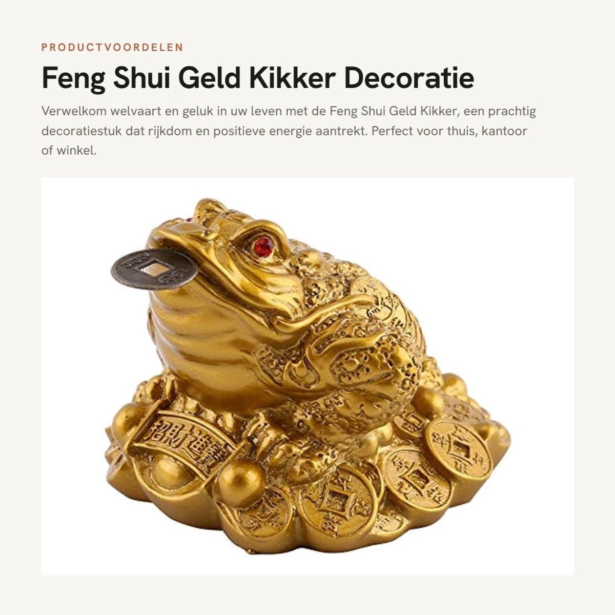 Dailygoods Zilveren Geld Kikker Feng Shui Decoratie met Munt voor Huis en Kantoor