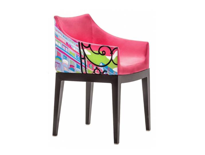 KARTELL fauteuil MADAME World of Emilio Pucci edition (Paris - Policarbonato nero e 100% raso di cotone)