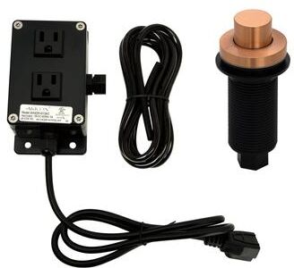Akicon Garbage Disposal Air Switch Kit, Dual Outlet Sink Top Waste Disposal On/Off Switch Kit