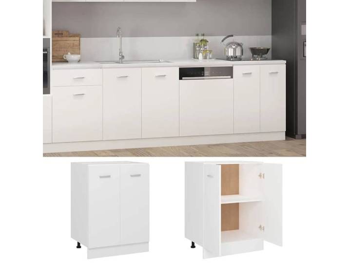 Promotion Noël）Élément Bas de Cuisine - Pas plan de travail - Meuble bas  Lyon  Blanc 60x46x81 5cm - bois d'ingénierie 02_445181