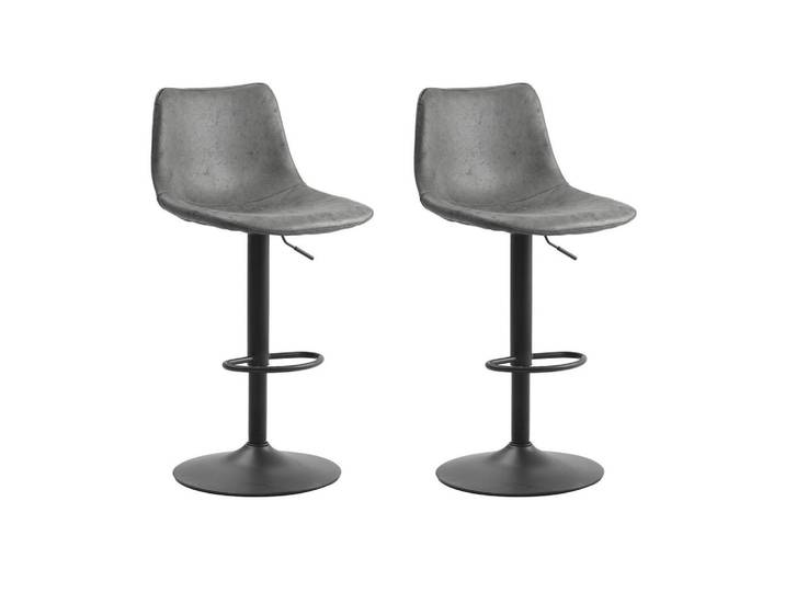 Mid.you Barhocker-Set Glenn, Anthrazit, Metall, 45x90x52 cm, Esszimmer, Barmöbel, Barhocker