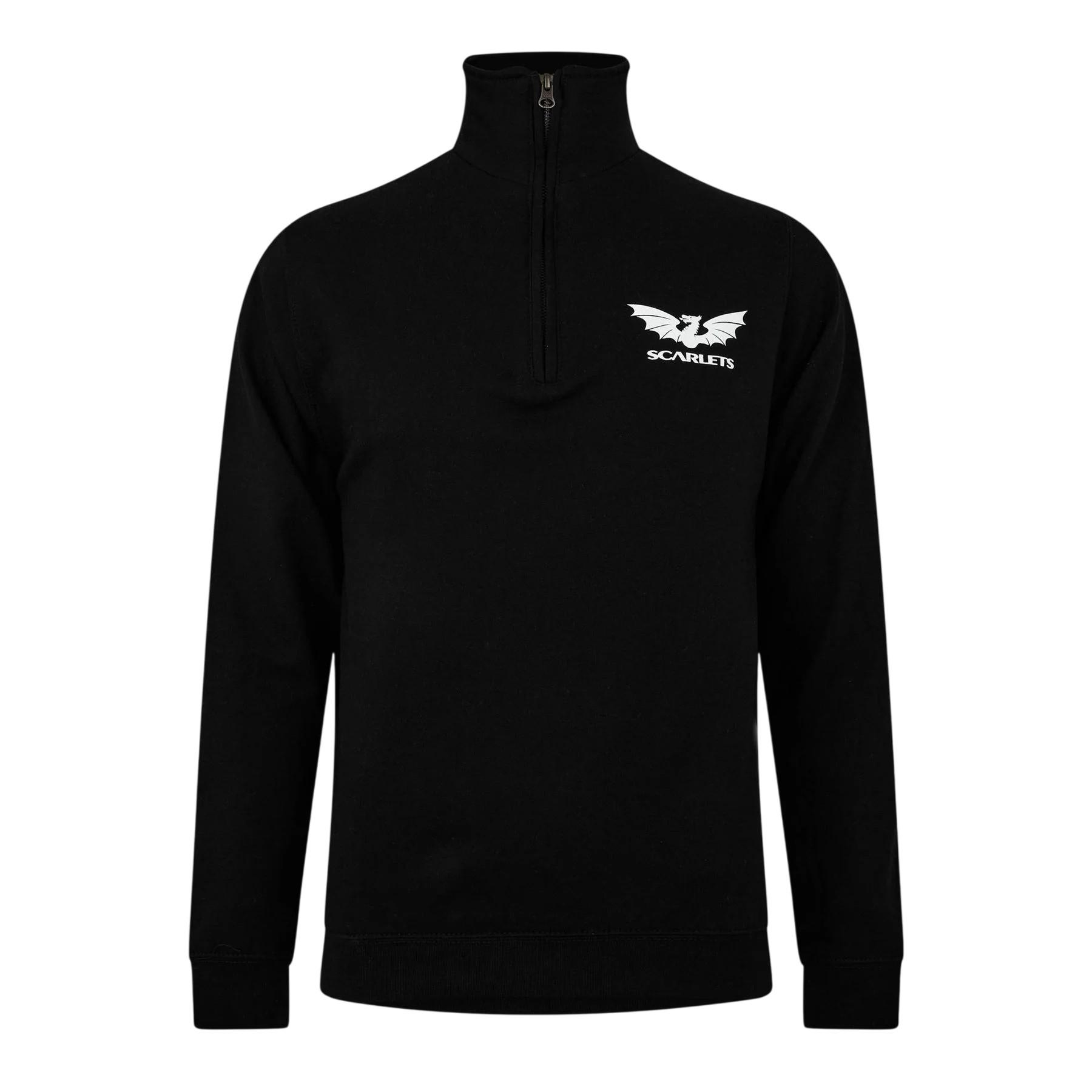 Castore Unisex Volwassen Fleece Rugby Sweatshirt met Kwart Ritssluiting (Zwart)
