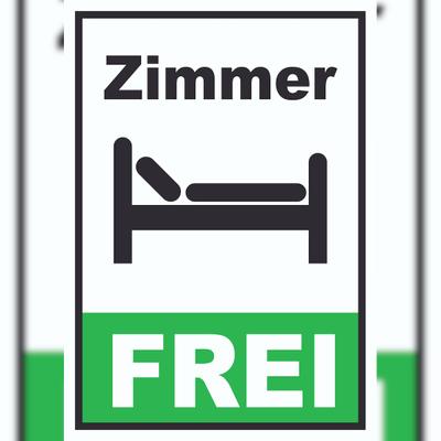 HB-Druck Zimmer frei Hochkant Schild A6 (105x148mm)