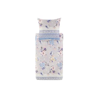 Bettwäsche BASSETTI "HANAMI", grau (perlgrau), B/L: 155cm x 220cm, Satin, B/L:, Satin, Obermaterial: 100% Baumwolle CO., Bettwäsche, Bettwäsche, aus Baumwollsatin mit Reißverschluss