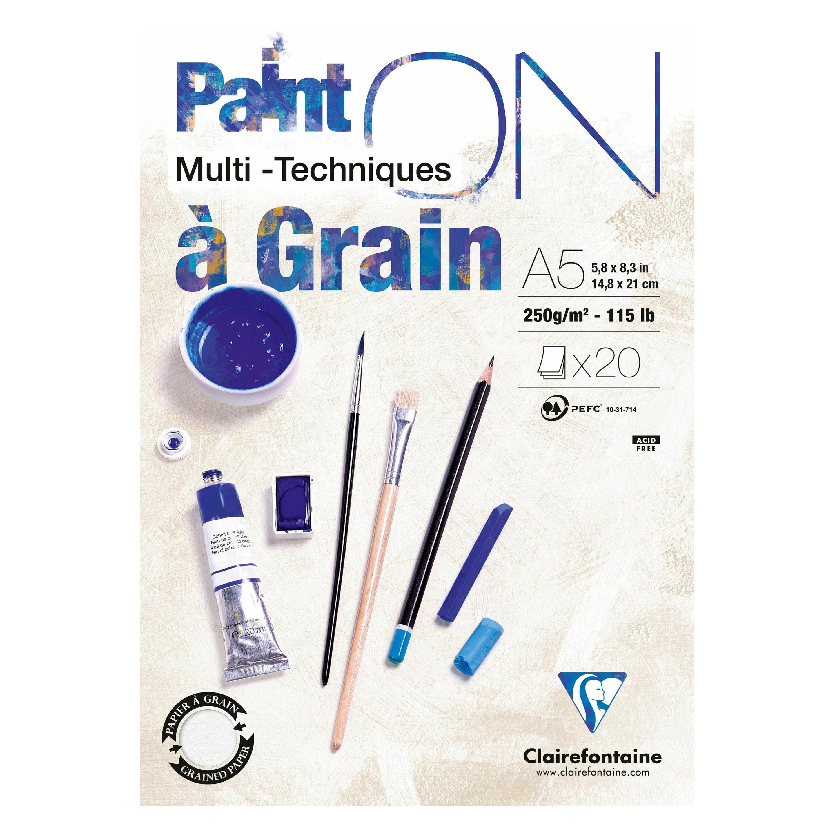 Clairefontaine Paint ON Gekörnt A5 (250 g/m², 20x) (975048C)
