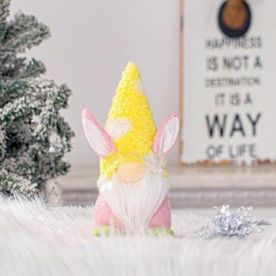 Inspired Deals Easter Bunny Decoration Faceless Bunny Doll Plush Tabletop Spring Home Decor yellow Cap