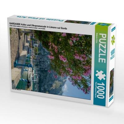 CALVENDO Puzzle GARDASEE Hafen und Uferpromenade in Limone sul Garda | 1000 Teile Lege-Größe 64x48cm Foto-Puzzle für glückliche Stunden