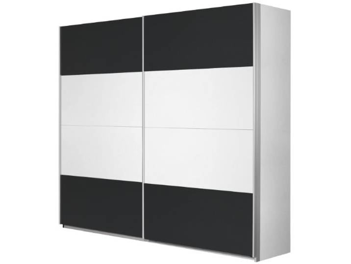 Rauch Möbel QUADRA, Schwebetürenschrank, Weiß/Grau metallic, Breite 181 cm Kleiderschrank mit Schwebetüren, Schiebetüren, 2-türig, für Schlafzimmer, Kinderzimmer, Jugendzimmer, Garderobe