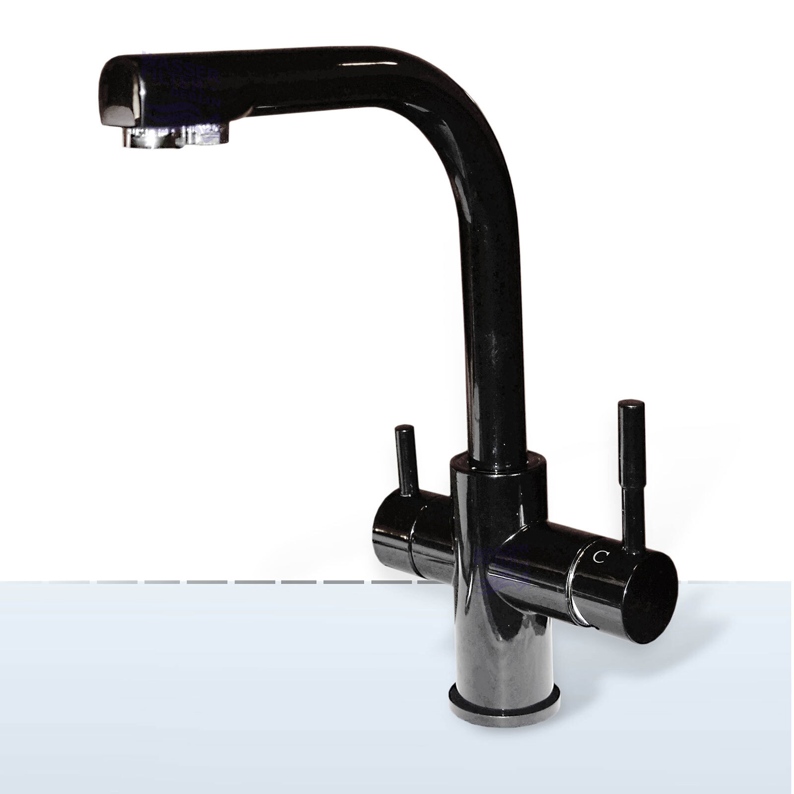 Design-Drei-Wege-Wasserhahn Verona, 3-Wege-Wasserhahn Black Bright