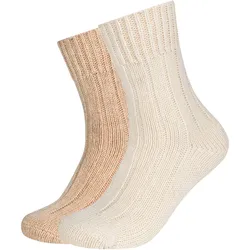 2er Pack camano Cosy Wool Rib Socken 1030 - egret 35-38
