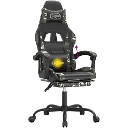 vidaXL Alwonberg (Mit Fussablage), Gaming Stuhl, Grün, Schwarz