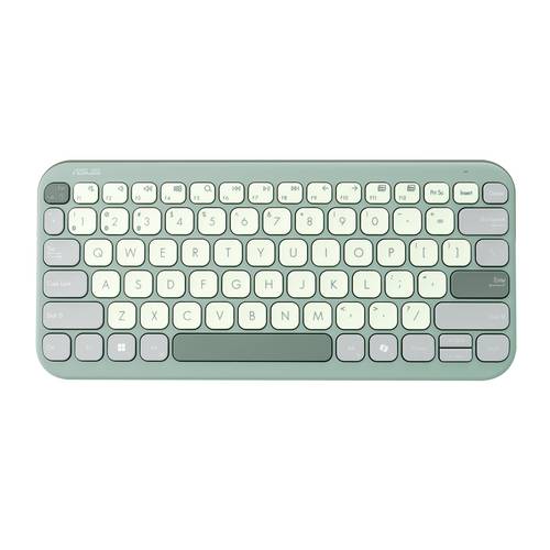 Asus ASUS KW100 KEYBOARD/GN/GE/81 Kabellos Tastatur Deutsch, QWERTZ, Mac Grün, Hellgrün