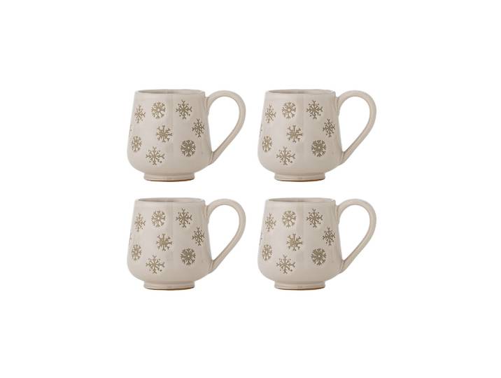 Mug lot de 4 en grès Nature Snowie