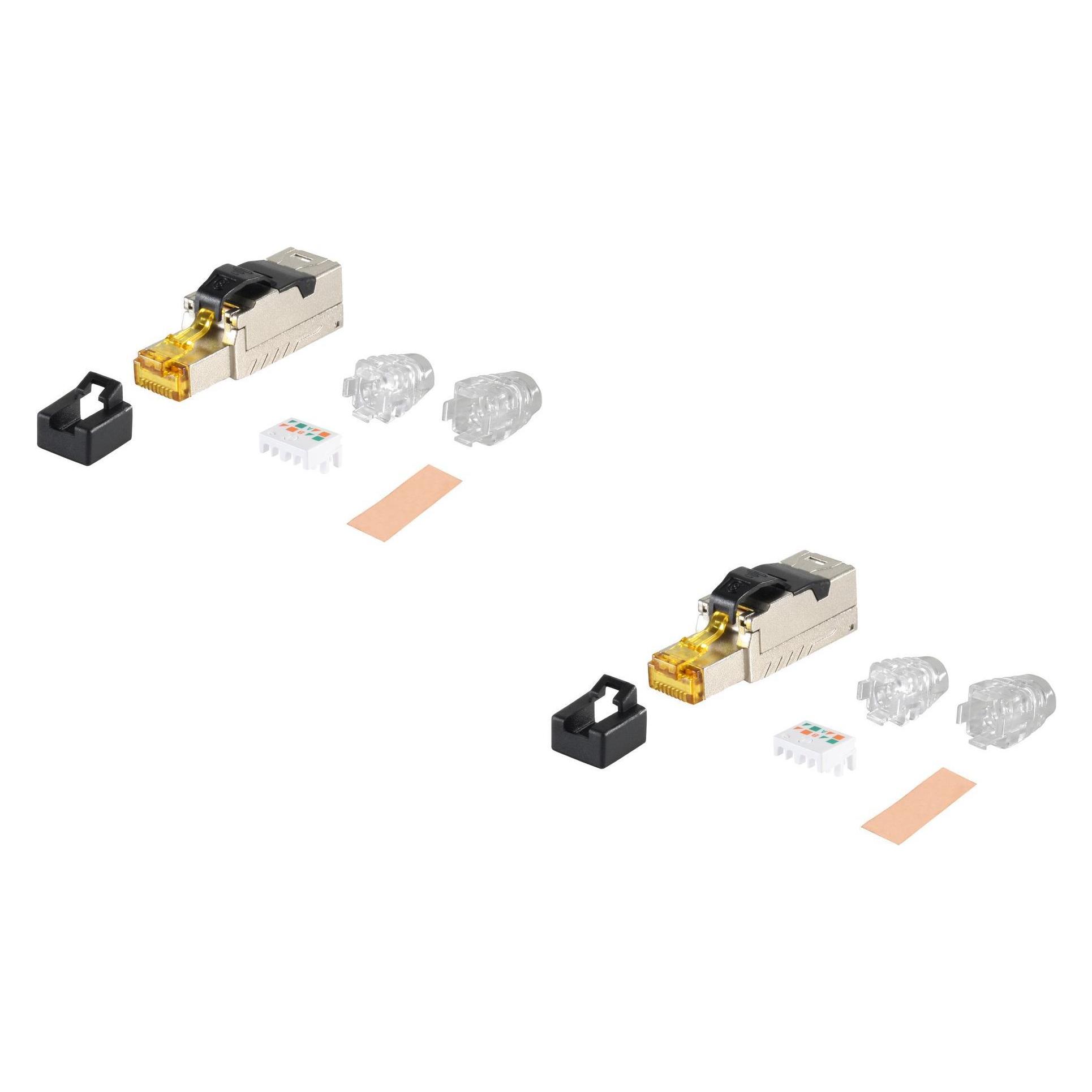 Shiverpeaks -BASIC-S--Netzwerk-RJ45 cat. 8.1 feldkonfektionierbarer Metall-Stecker--VE2 (Netzwerkkabel Stecker) (BS08-45001-2)