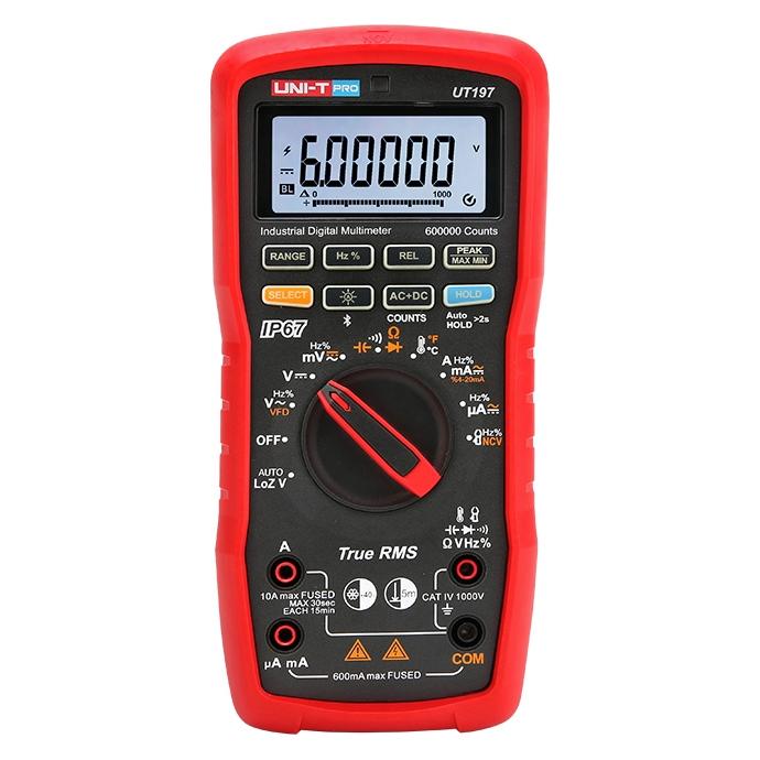Unit UNI-T UT197 Industrielles Digitalmultimeter - 1000 V DC/AC - 10 A DC/AC - 600.000 Zählwerte - IP67 (Hand-Multimeter) (UT197)