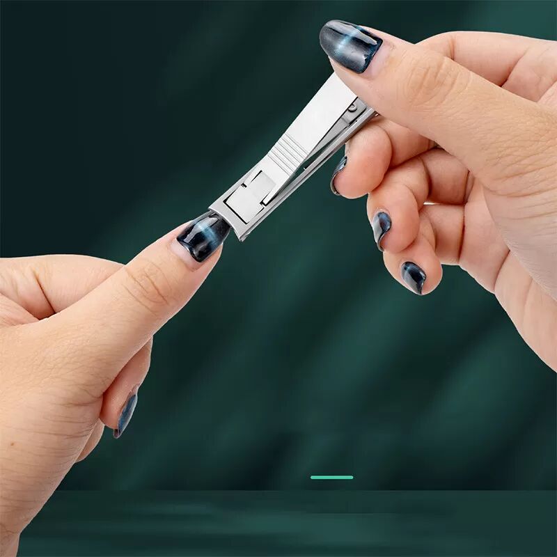 INF Coupe-ongles en acier inoxydable avec étui en cuir - Noir